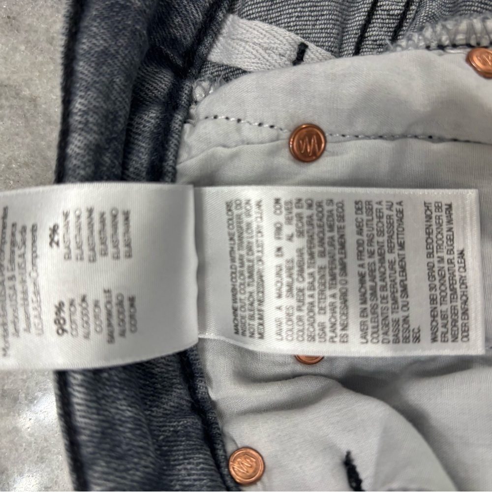 MOTHER Gray The Swooner Ankle Zip Skinny Jeans with Signature Stitching - Picture 7 of 7